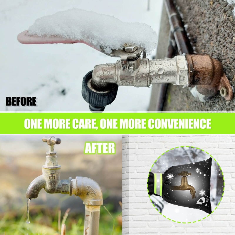 DELSWIN Outdoor Faucet Covers for Winter, 2P 8.7"x7" Spigot Covers Winter Insulated for Outside, Reusable Waterproof Garden Faucet Socks for Freeze Protection - Image 2